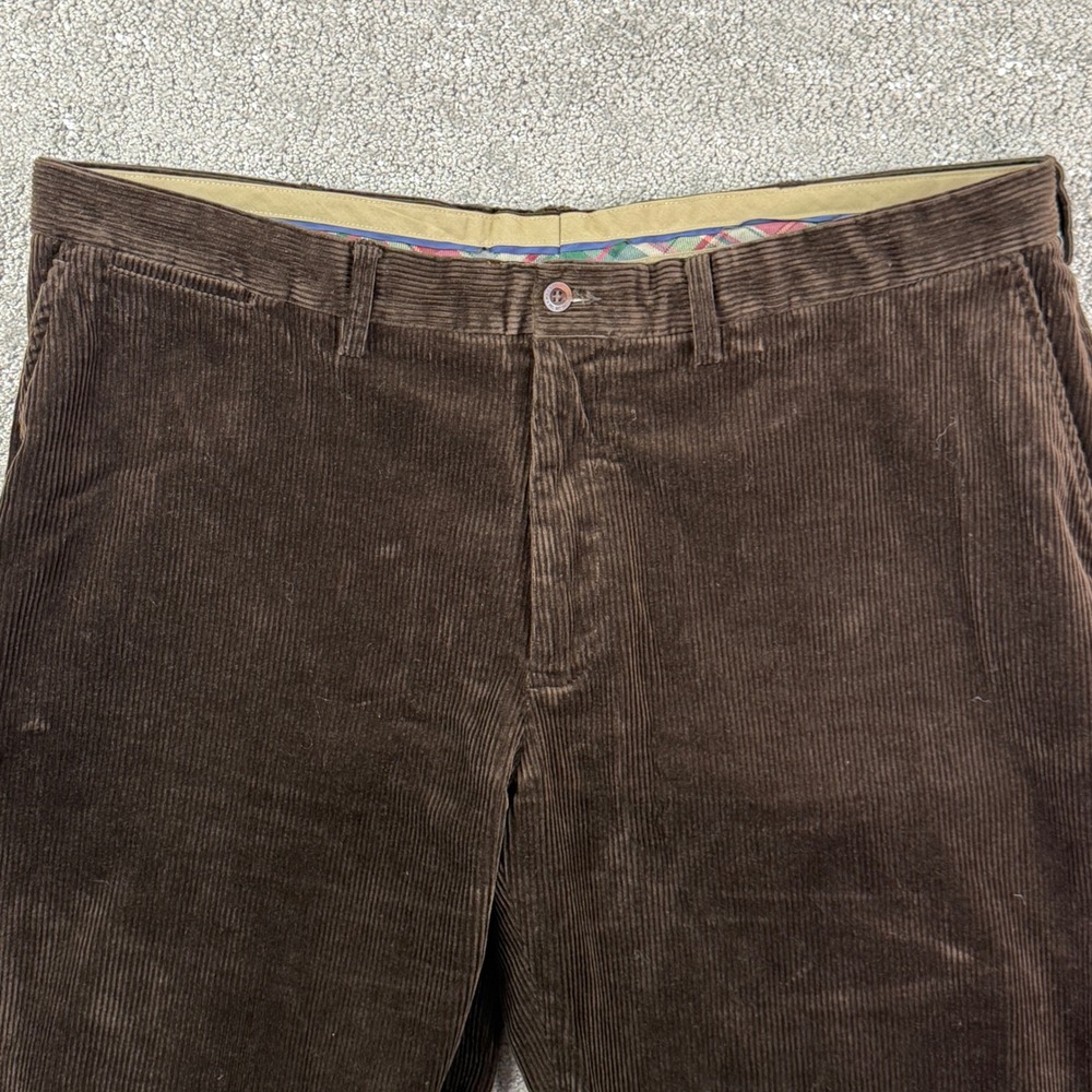 VTG Polo Ralph Lauren Preston Pant Mens 42x30 Brown Corduroy Straight Leg Preppy